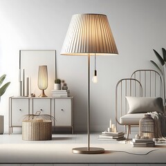 Floor lamp decorative living room. 3D render. 3D illustration. Generative AI