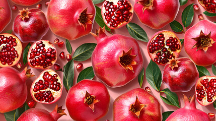 Wall Mural - pomegranate fruit background ,generative ai