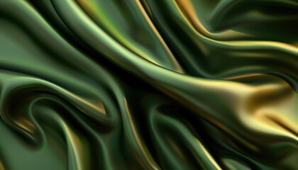 Wall Mural - Green brown silk satin background for design