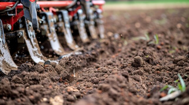 A sensorequipped plow traversing a field measuring soil density and moisture levels to create the perfect environment for planting.