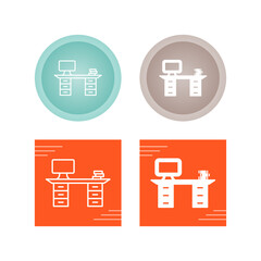 Wall Mural - Working Desk Vector Icon