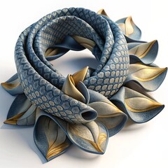 Wall Mural - 3D Render of a Petal-patterned Scarf, on isolated white background, Generative AI