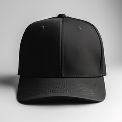 Poster - mock up blank black snaback hat, white background, Ai Generated Images