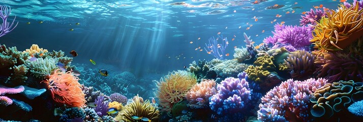 Wall Mural - coral reef and fishes