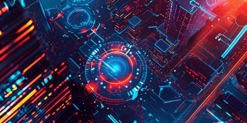 Wall Mural - network technology with a high level of security