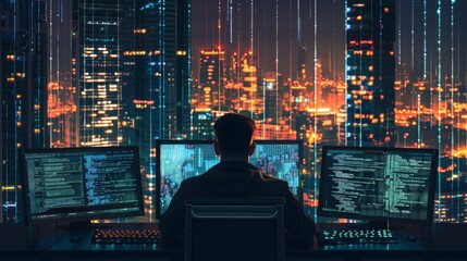 Wall Mural - network technology with a high level of security