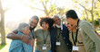 © HockleyMedia24/peopleimages.com - Huddle, happy and group of volunteer outdoor with collaboration, teamwork and solidarity for charity work. Hug, smile and people or ngo in park with cooperation, community and together for support