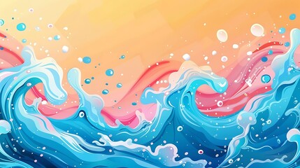 Wall Mural - A colorful water splashing out of the water