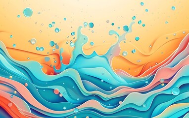 Wall Mural - A colorful water splashing out of the water