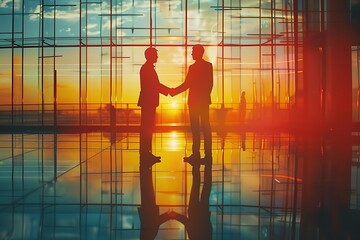 Wall Mural - businessmen handshake - business meeting and partnership concept copy space