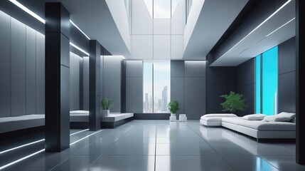 Canvas Print - modern office corridor