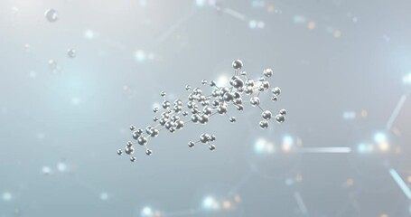 Chlorophyllin rotating 3d molecule, molecular structure of e141, seamless video