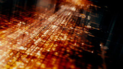 Leinwandbilder - Futuristic screen display matrix, hi-tech digital data telemetry with encrypted numbers, display dynamic background for computer desktop screen display format