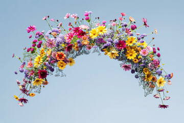 Wall Mural - Colorful flowers in the sky