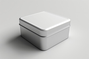 3D render of a metal box mockup can be used for multipurpose