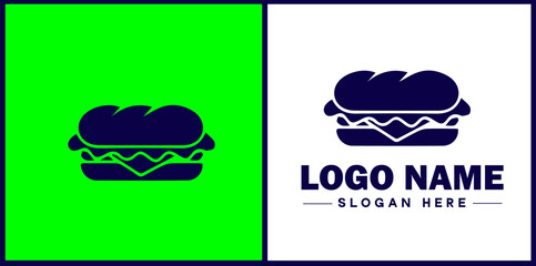 sandwich icon Sub Hoagie Grinder flat logo sign symbol editable vector