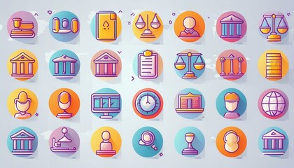 Wall Mural - Set of 30 outline icons related to equality. Linear icon collection. Editable stroke. Vector illustration