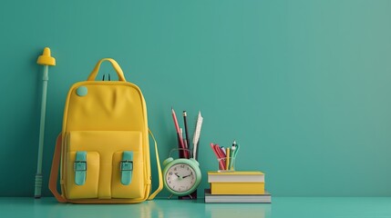 back to school concept with yellow back