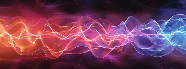 Wall Mural - Captivating Gamma Ray Frequencies Depicted as Vibrant Waves of Energy and Light