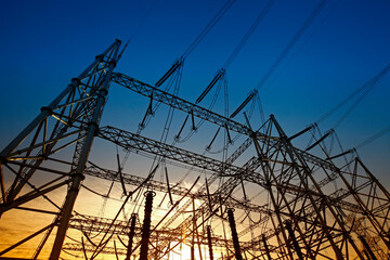 Wall Mural - high voltage electric tower line