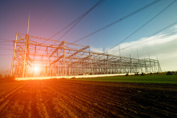 Wall Mural - high voltage electric tower line