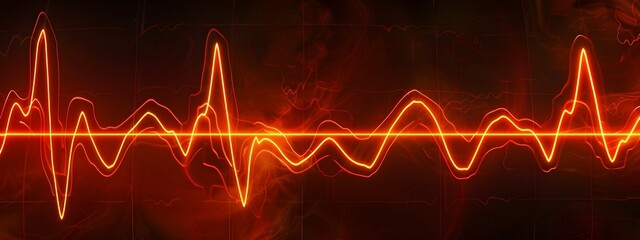 Wall Mural - Vibrant of Electrocardiogram ECG Wave Patterns