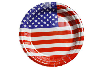 Wall Mural - A red, white, and blue plate with the American flag on it