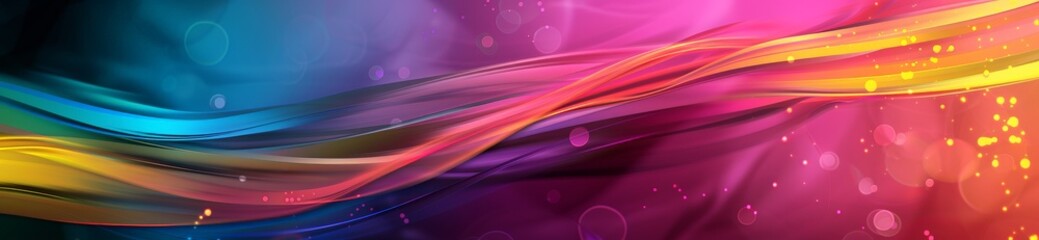 Poster - Vibrant abstract background with colorful light waves