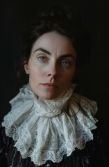 Poster - Pensive woman in lace collar