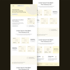 Wall Mural - One-page website design template for business. Landing page wireframe. Flat modern responsive design. Ux ui website Design