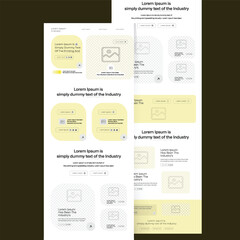 one-page website design template for business. landing page wireframe. flat modern responsive design