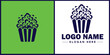 © sahadul - popcorn icon Popping corn Popped corn flat logo sign symbol editable vector