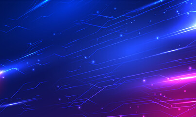 Wall Mural - perspective high-tech speed circuit data technology background. abstract 3d futuristic circuit lines