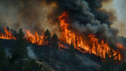 Poster - fire in the forest