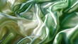 © RocknRoller Studios - Soft Green Silky Fabric with Gentle Ripples and Luxurious Texture