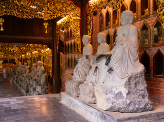 Wall Mural - Many Buddha statues in a hindu temple in Vietnam