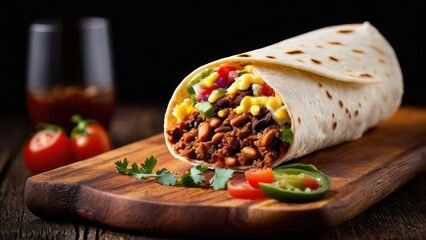 Wall Mural - Minimalist Fusion Rolled Tacos, A Gourmet Twist on a Classic Meal