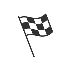 Checkerboard flag, linear icon. Line with editable stroke