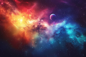colorful universe with nebula for background