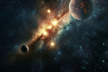 colorful universe with nebula for background