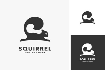 Wall Mural - Jumping squirrel animal logo design