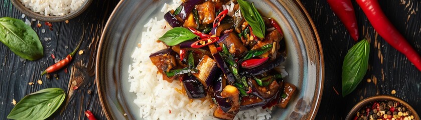 A delicious and healthy eggplant dish with rice