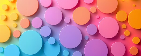 Fototapete - vibrant abstract background with colorful circles and shapes