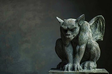 Wall Mural - Gargoyle statue, space for text