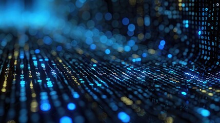 Abstract Digital Background: AI Algorithms and Binary Code