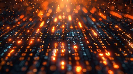Abstract Digital Background: AI Algorithms and Binary Code