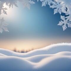 Wall Mural - Pine tree with snow on it and light in the background. Snowy ground with snowy trees and lanterns on it. Generated by AI