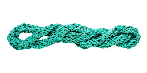 Wall Mural - A piece of cord fabric in bright teal, isolated on transparrnt background