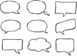 © VTauscher purdesign9 - BULLES DE DIALOGUES - BULLES DE CONVERSATIONS - BULLES DE DISCUSSIONS - DESSIN SOUS FORME DE CROQUIS AU CRAYON - ILLUSTRATIONS VECTORIELLES