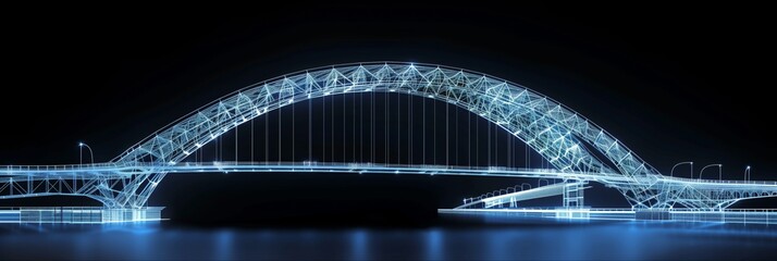 Wall Mural - vision of architecture of a 3d model bridge project